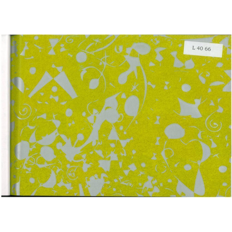 PAPEL REGALO ROLLO 62 HVS ESTUCADO MANCHAS AMARILLO PLATA L4066