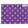 PAPEL REGALO ROLLO 62 HVS ESTUCADO PUNTOS PLATA  VIOLETA L4447