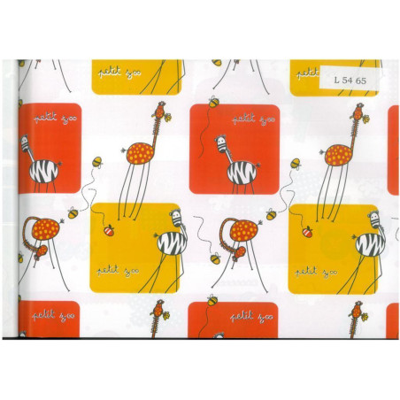 PAPEL REGALO ROLLO 62 HVS ESTUCADO INFANTIL JIRAFAS L5465