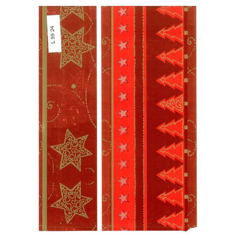 PAPEL REGALO ROLLO 62 HVS ESTUCADO ROJO ESTRELLAS L5924