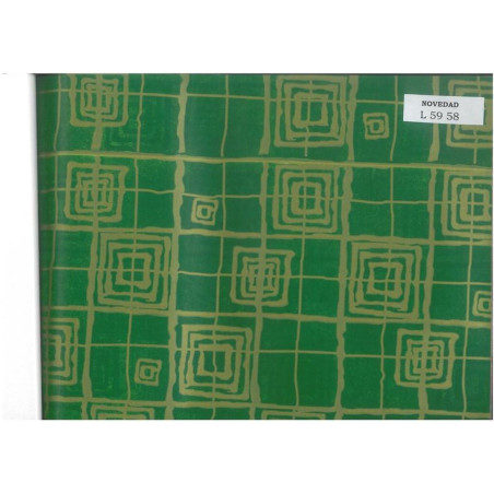 PAPEL REGALO ROLLO 62 HVS ESTUCADO VERDE CUADROS L5958