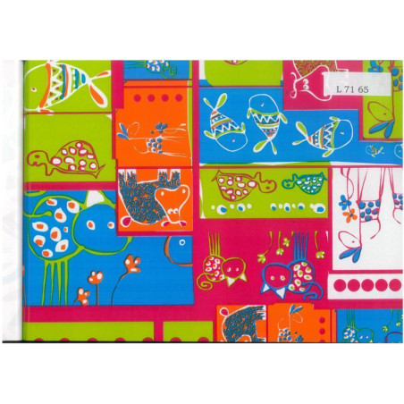 PAPEL REGALO ROLLO 62 HVS ESTUCADO INFANTIL ANIMALES L7165