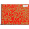 PAPEL REGALO ROLLO 62 HVS ESTUCADO ROJO ESPIRAL ORO L7524