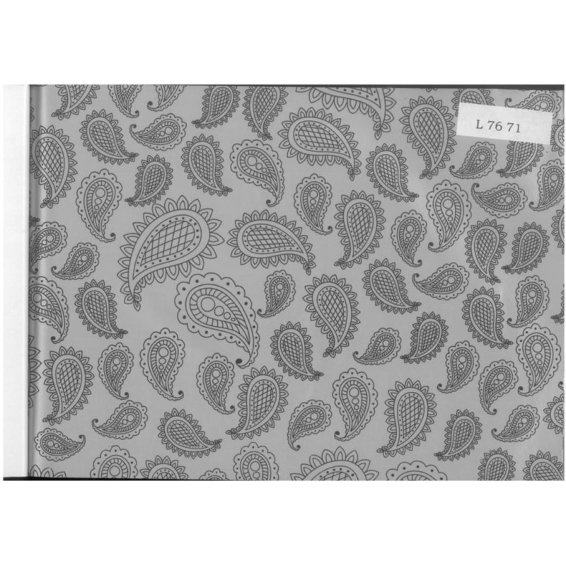 PAPEL REGALO ROLLO 62 HVS ESTUCADO CACHEMIR NEGRO/PLATA L7671