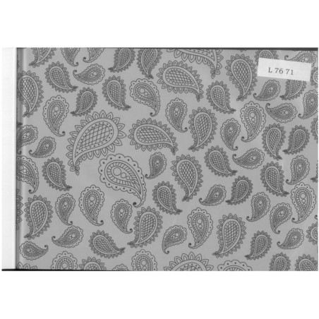 PAPEL REGALO ROLLO 62 HVS ESTUCADO CACHEMIR NEGRO/PLATA L7671