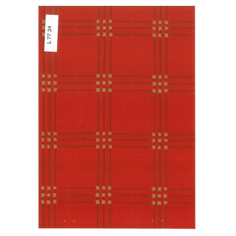 PAPEL REGALO ROLLO 62 HVS ESTUCADO ROJO ENREJADO L7724
