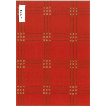 PAPEL REGALO ROLLO 62 HVS ESTUCADO ROJO ENREJADO L7724