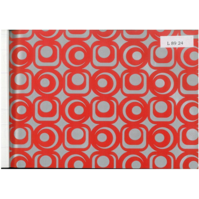 PAPEL REGALO ROLLO 62 HVS ESTUCADO CIRCULOS Y CUADROS ROJO L8924