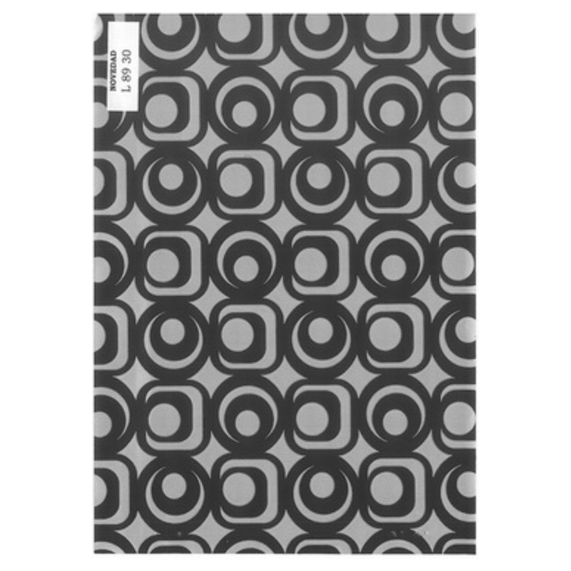 PAPEL REGALO ROLLO 62 HVS ESTUCADO CIRCULOS Y CUADROS NEGRO L8930