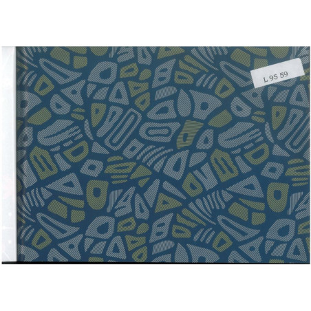 PAPEL REGALO ROLLO 62 HVS ESTUCADO HUELLAS AZUL L9559