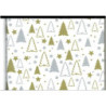 PAPEL REGALO ROLLO 62 SETIMPRES ESTUCADO NAVIDAD ARBOLES BLANCO N14B