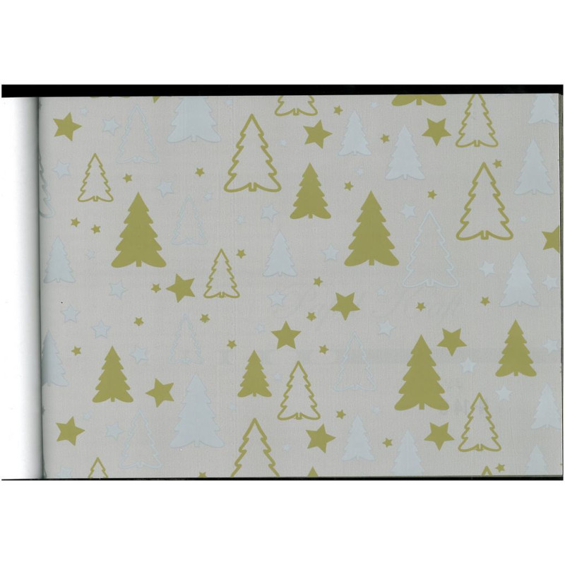 PAPEL REGALO ROLLO 62 SETIMPRES ESTUCADO NAVIDAD ARBOLES GRIS N14G