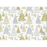 PAPEL REGALO ROLLO 62 SETIMPRES ESTUCADO NAVIDAD ARBOLES BLANCO N16B