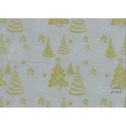 PAPEL REGALO ROLLO 62 SETIMPRES ESTUCADO NAVIDAD ARBOLES GRIS N16G