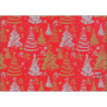 PAPEL REGALO ROLLO 62 SETIMPRES ESTUCADO NAVIDAD ARBOLES ROJO N16R