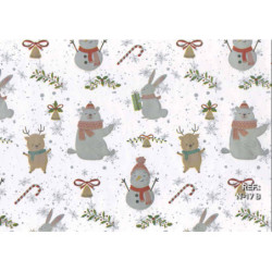 PAPEL REGALO ROLLO 62 SETIMPRES ESTUCADO NAVIDAD MUÑECO NIEVE BLANCO N17B