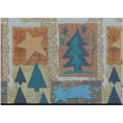 PAPEL REGALO ROLLO 62 SETIMPRES ESTUCADO NAVIDAD ARBOLES PLATA N2P