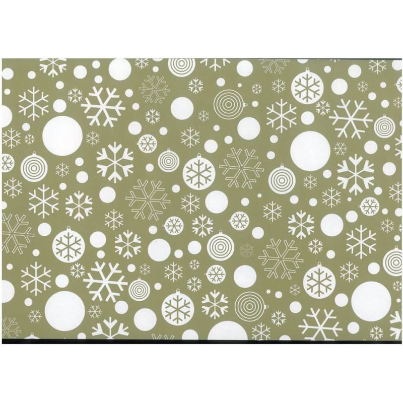 PAPEL REGALO ROLLO 62 SETIMPRES ESTUCADO NAVIDAD BOLAS ORO N3OR