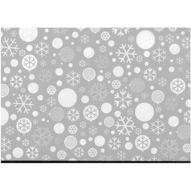 PAPEL REGALO ROLLO 62 SETIMPRES ESTUCADO NAVIDAD BOLAS PLATA N3P