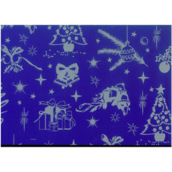 PAPEL REGALO ROLLO 62 SETIMPRES ESTUCADO NAVIDAD ADORNOS AZUL N5AZ