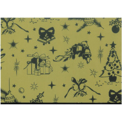 PAPEL REGALO ROLLO 62 SETIMPRES ESTUCADO NAVIDAD ADORNOS ORO N5OR