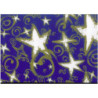 PAPEL REGALO ROLLO 62 SETIMPRES ESTUCADO NAVIDAD ESTRELLAS ORO AZUL N8AZ