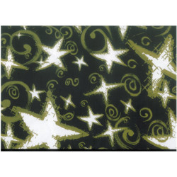 PAPEL REGALO ROLLO 62 SETIMPRES ESTUCADO NAVIDAD ESTRELLAS ORO NEGRO N8N