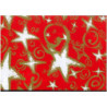 PAPEL REGALO ROLLO 62 SETIMPRES ESTUCADO NAVIDAD ESTRELLAS ORO ROJO N8R