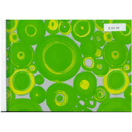 PAPEL REGALO ROLLO 31 HVS ESTUCADO CIRCULOS VERDE/PLATA E0458