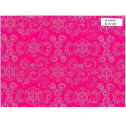 PAPEL REGALO ROLLO 31 HVS ESTUCADO FLORAL FUCSIA PLATA E0920
