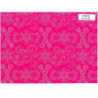 PAPEL REGALO ROLLO 31 HVS ESTUCADO FLORAL FUCSIA PLATA E0920