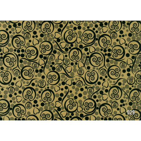 PAPEL REGALO ROLLO 31 SETIMPRES PACK 2U ESTUCADO CIRCULOS CORAZON ORO-NEGRO E23OR