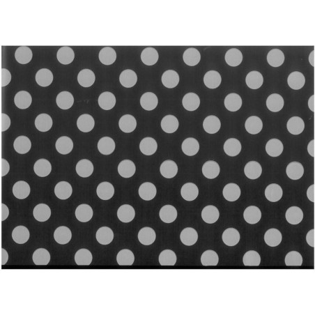 PAPEL REGALO ROLLO 31 SETIMPRES PACK 2U ESTUCADO NEGRO PUNTOS PLATA E29N