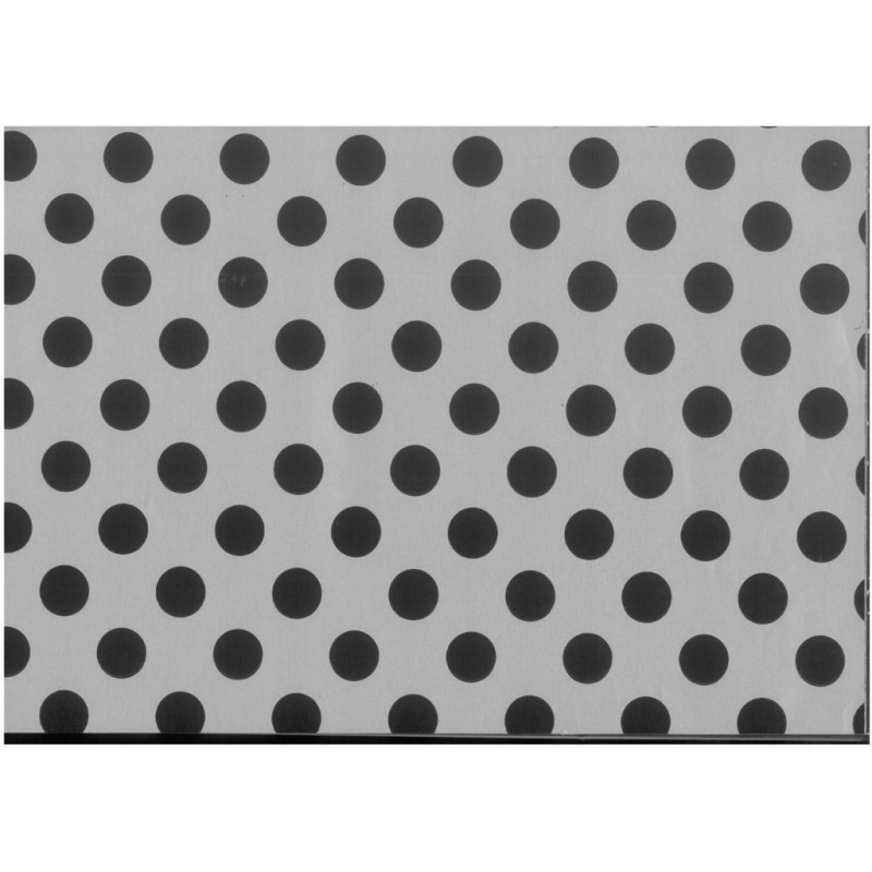 PAPEL REGALO ROLLO 31 SETIMPRES PACK 2U ESTUCADO PLATA PUNTOS NEGRO E29P