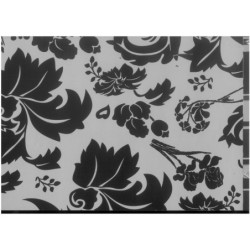 PAPEL REGALO ROLLO 31 SETIMPRES PACK 2U ESTUCADO PLATA FLORES NEGRO E34P