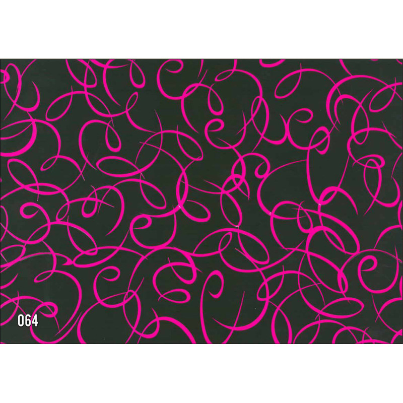 PAPEL REGALO ROLLO 31 SETIMPRES PACK 2U ESTUCADO NEGRO RIZOS ROSA E42RS