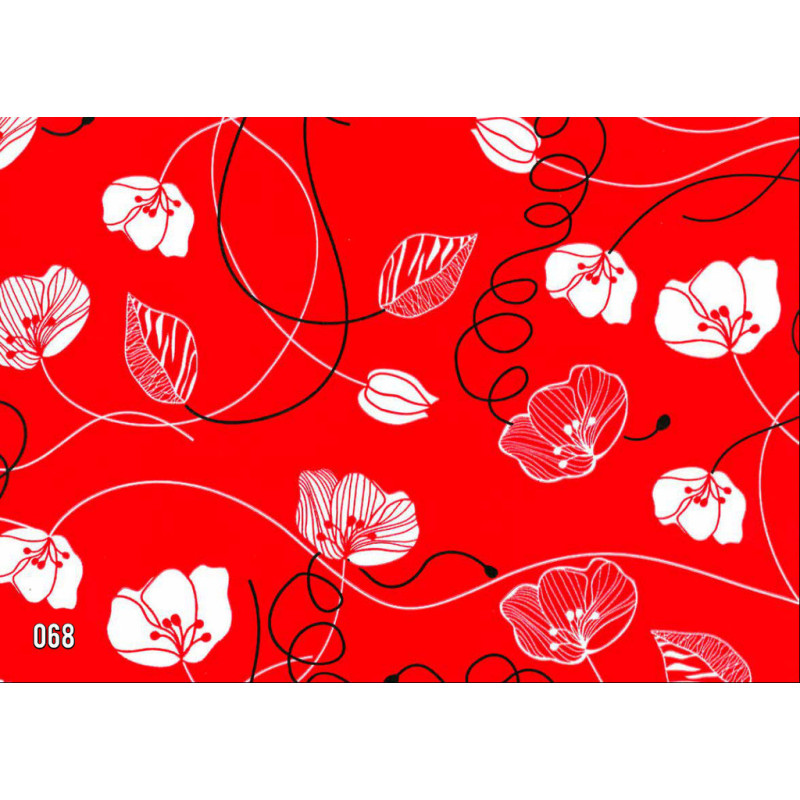 PAPEL REGALO ROLLO 31 SETIMPRES PACK 2U ESTUCADO ROJO FLORES BLANCAS E45R