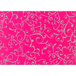 PAPEL REGALO ROLLO 31 SETIMPRES PACK 2U ESTUCADO ROSA RAMAS PLATA E49RS