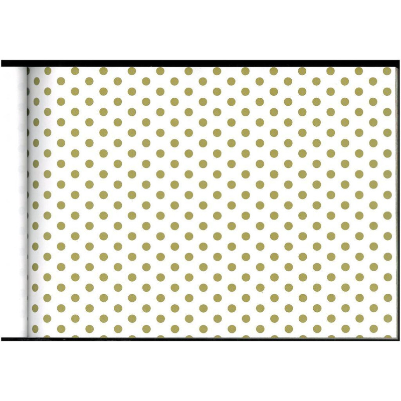 PAPEL REGALO ROLLO 31 SETIMPRES PACK 2U ESTUCADO BLANCO PUNTOS ORO E52BO
