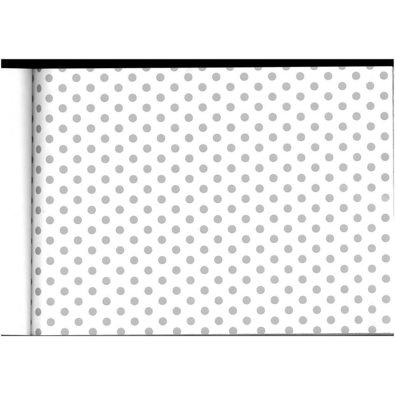 PAPEL REGALO ROLLO 31 SETIMPRES PACK 2U ESTUCADO BLANCO PUNTOS PLATA E52BP