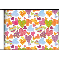 PAPEL REGALO ROLLO 31 SETIMPRES PACK 2U ESTUCADO CORAZONES FONDO BLANCO E53B