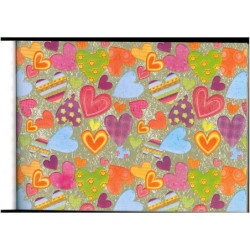 PAPEL REGALO ROLLO 31 SETIMPRES PACK 2U ESTUCADO CORAZONES FONDO ORO E53OR