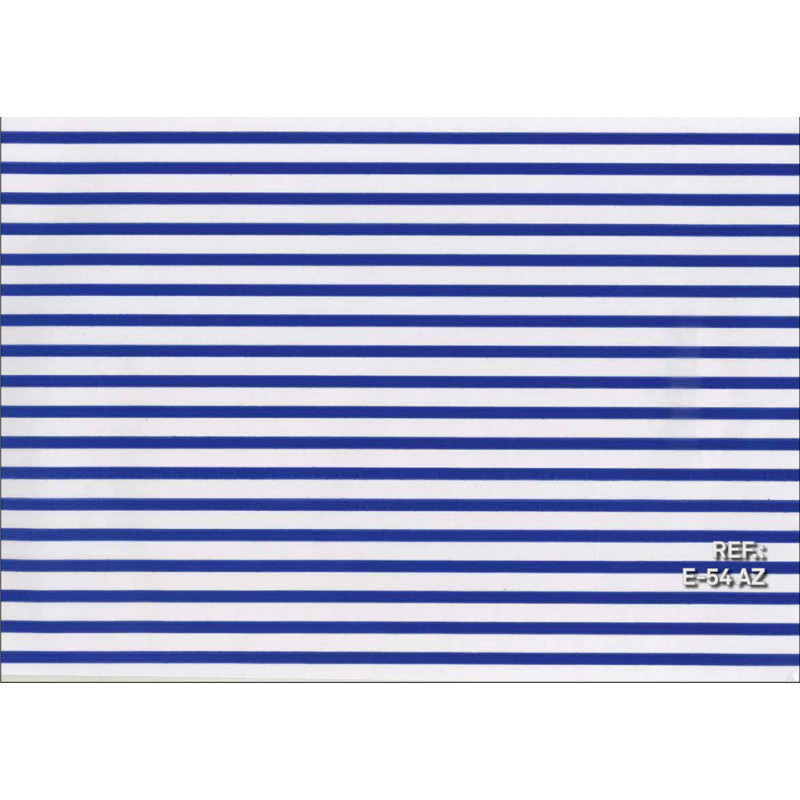 PAPEL REGALO ROLLO 31 SETIMPRES ESTUCADO BANDAS BLANCO/AZUL E54AZ PACK 2U