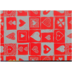 PAPEL REGALO ROLLO 31 SETIMPRES PACK 2U ESTUCADO CORAZONES ROJO E5R