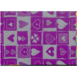 PAPEL REGALO ROLLO 31 SETIMPRES PACK 2U ESTUCADO CORAZONES LILA E5VL