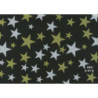 PAPEL REGALO ROLLO 31 SETIMPRES PACK 2U ESTUCADO ESTRELLAS ORO PLATA FONDO NEGRO E61N