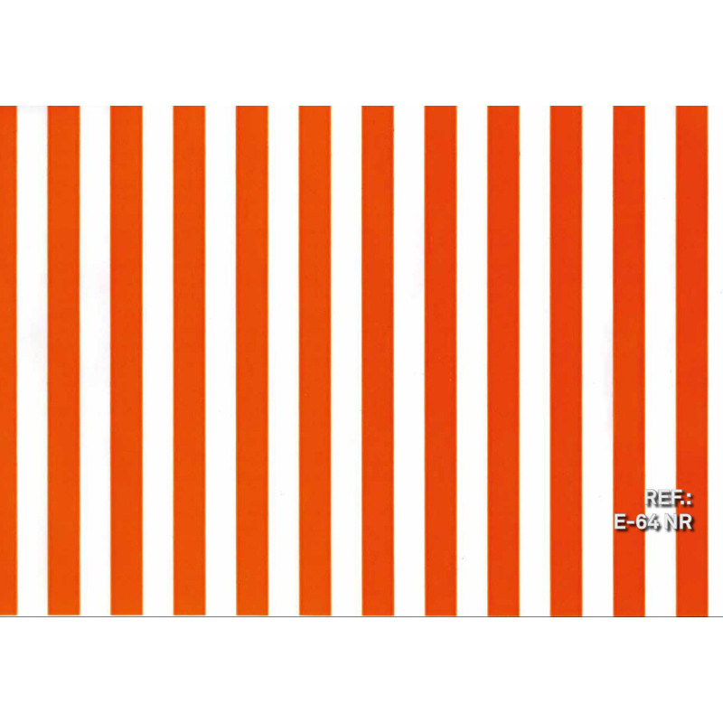 PAPEL REGALO ROLLO 31 SETIMPRES ESTUCADO BANDAS NARANJA/BLANCO E64NR PACK 2U