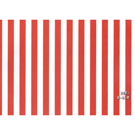 PAPEL REGALO ROLLO 31 SETIMPRES ESTUCADO BANDAS ROJO/BLANCO E64R PACK 2U