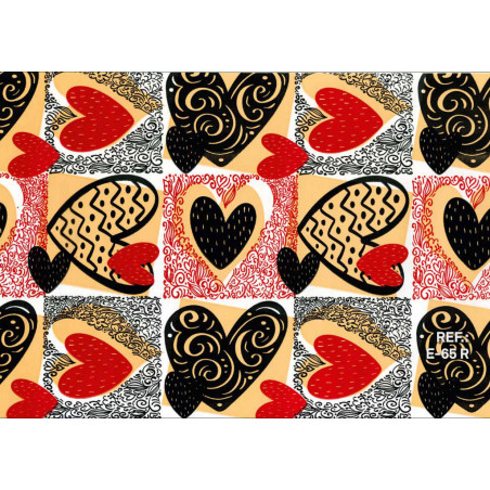 PAPEL REGALO ROLLO 31 SETIMPRES ESTUCADO CORAZONES ROJO E65R PACK 2U