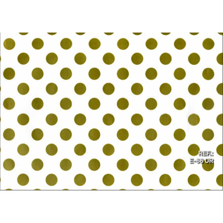 PAPEL REGALO ROLLO 31 SETIMPRES ESTUCADO PUNTOS ORO FONDO BLANCO E66OR PACK 2U